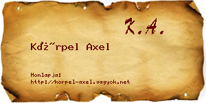 Körpel Axel névjegykártya